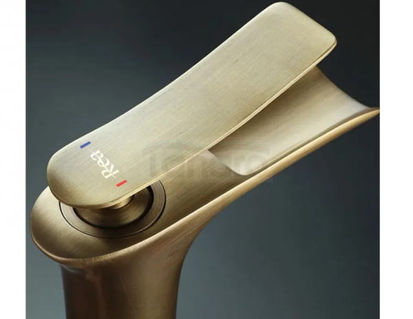 REA - Bateria Umywalkowa LAGUNA antique Złota Szczotkowana Wysoka