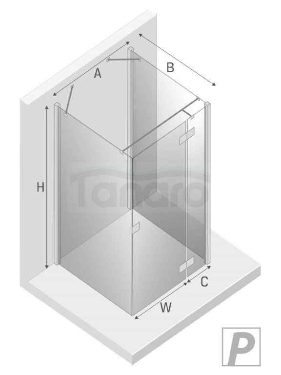 NEW TRENDY Kabina prysznicowa przyścienna drzwi uchylne REFLEXA BLACK 90x80x200 POLSKA PRODUKCJA  EXK-1357/EXK-1358