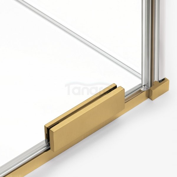 NEW TRENDY Kabina prysznicowa SMART GOLD BRUSHED 1D prostokątna U 110x80x200 szkło czyste 8mm Active Shield 2.0 - UCHWYT RELING EXK-7565