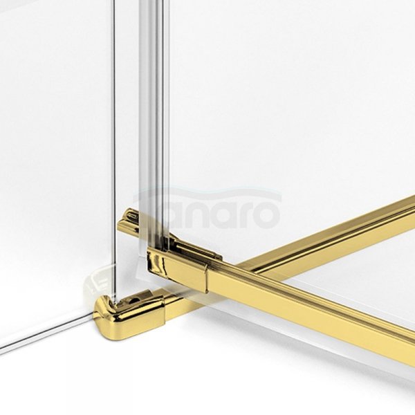 NEW TRENDY Kabina prysznicowa drzwi podwójne uchylne AVEXA GOLD BRUSHED 100x100x200 EXK-1786