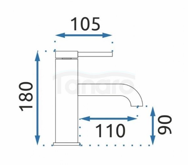 REA - Bateria umywalkowa SPOT Black/Czarna Niska