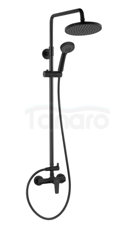 FERRO - Deszczownia RITTO BLACK z natryskiem i baterią  NP84-BTR7U-BL
