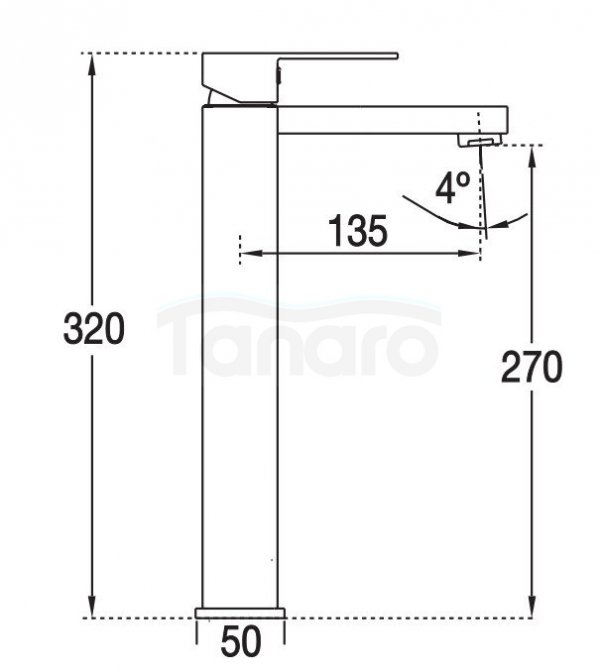 Blue Water Bateria umywalkowa wysoka TORONTO TOR-BUW.050 CZARNY MAT