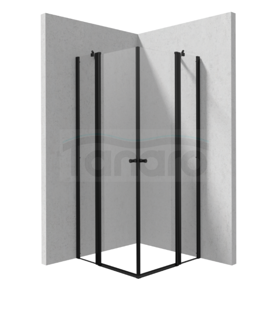DEANTE Zestaw kabina drzwi uchylne KERRIA PLUS 80x100 + zestaw prysznicowy ARNIKA NERO NAC_N9QP