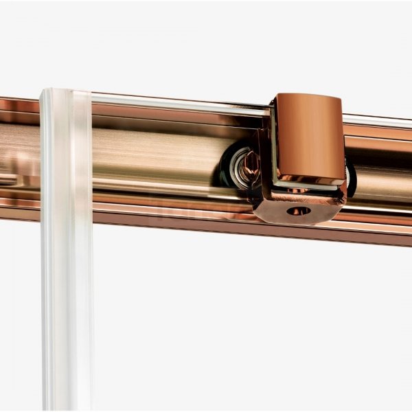 NEW TRENDY Kabina prysznicowa PRIME COPPER BRUSHED 2D kwadratowa 90x90x200 szkło czyste 6mm Active Shield 2.0 D-0810A/D-0811A