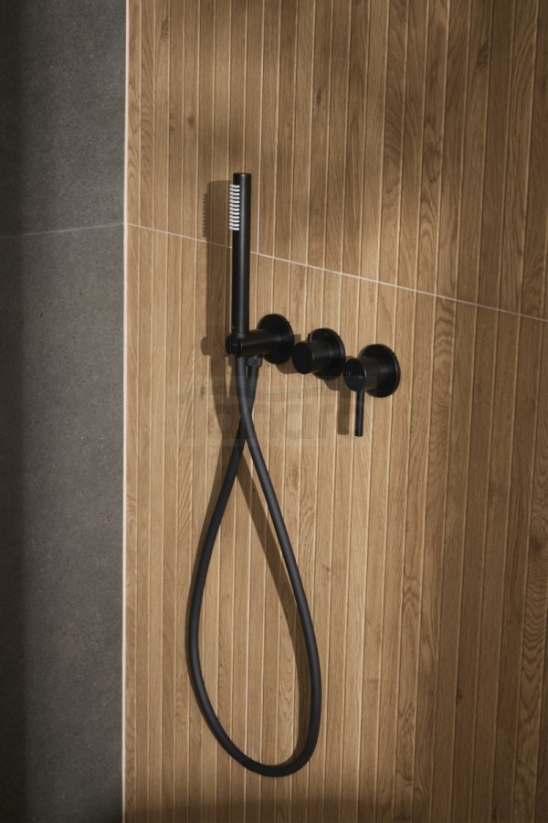 ARMATURA KRAKÓW KFA zestaw prysznicowy podtynkowy z baterią 3-otworową 2-funkcyjną MOZA BLACK 5039-511-81