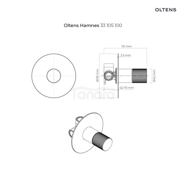 Oltens Hamnes bateria prysznicowa podtynkowa kompletna czarny mat 33105300