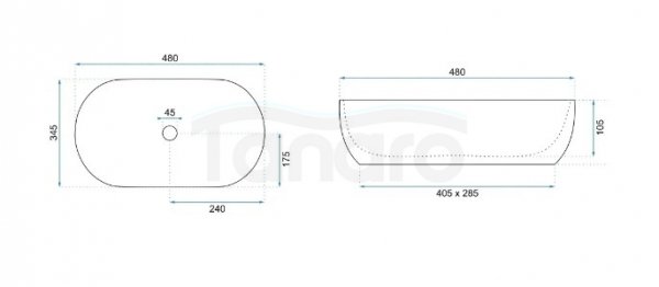 REA - Umywalka nablatowa AMELIA WARM