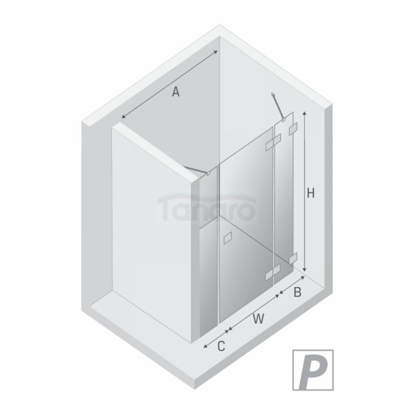 NEW TRENDY Drzwi wnękowe EVENTA COPPER SHINE PLUS 1D L 110x200 szkło czyste 8mm Active Shield 2.0 EXK-6362