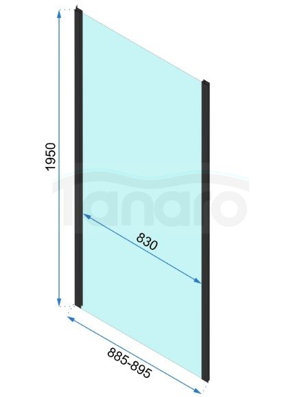 REA - Kabina Prysznicowa Przyścienna RAPID SLIDE Black-Czarna  /drzwi 150 + ścianka 90 x2 + ramię x2/