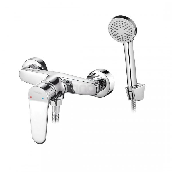 KUCHINOX - Bateria natryskowa ATEZ ścienna z zestawem natryskowym Chrom BTK_041D 