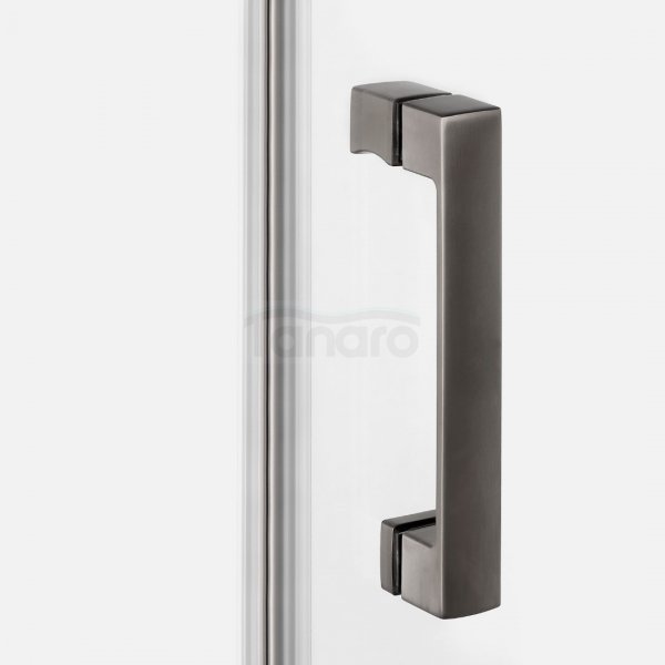 NEW TRENDY Drzwi wnękowe NESTA GUNMETAL BRUSHED 1D L 110x200 czyste 6mm Active Shield 2.0 D-0933A