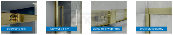 AQUAFORM Drzwi przesuwne INDIGO brushed gold 100x200 AQ.103-601118 