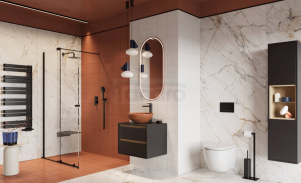EXCELLENT Ortigo walk-in drzwi prysznicowe przesuwne 120x200 cm, powłoka Clean Control, czarny mat KAEX.5012.K.1200.BL