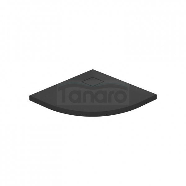 CERSANIT - brodzik półokrągły TAKO Slim 80x4 czarny mat + syfon  S932-163