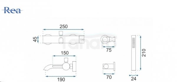 REA - Bateria wannowa LUNGO Tytan