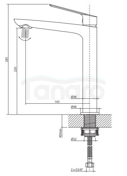 VEDO - Bateria DESSO umywalkowa wysoka VBD4003/CH