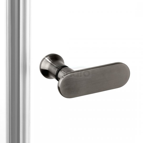 NEW TRENDY Kabina prysznicowa New Soleo Gunmetal Brushed, pięciokątna, drzwi podwójne 80x80 K-1711