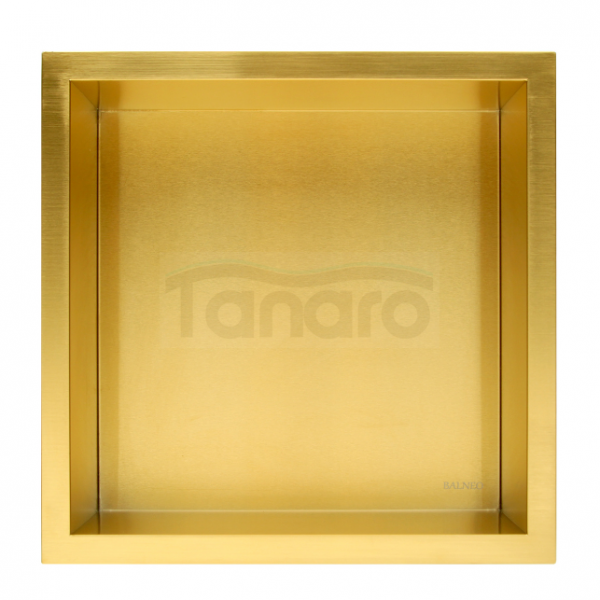 Balneo Półka wnękowa z kołnierzem Wall Box One 30 x 30 x 7 cm, złota