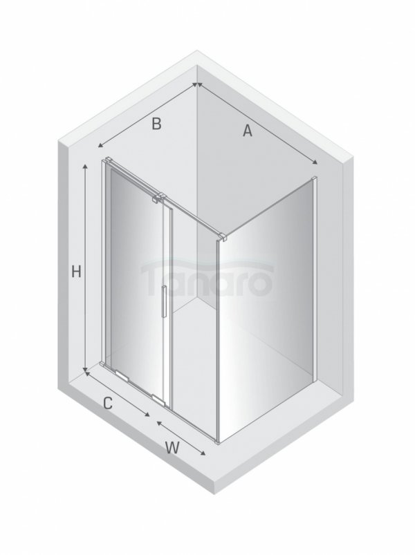 NEW TRENDY Kabina prysznicowa SMART GUNMETAL BRUSHED 1D prostokątna U 100x80x200 szkło czyste 8mm Active Shield 2.0 EXK-7839