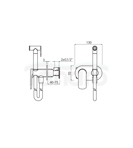 VEDO System bidetowy podtynkowy ALETTA GRAFITE VBA5081/SG