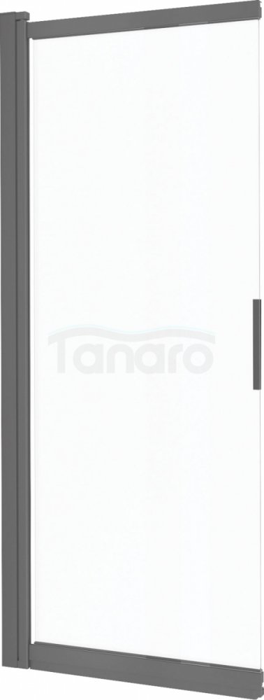 DEANTE - Parawan nawannowy PRIZMA 100x140 szkło transparentne, profil - titanium  KTJ_D73R