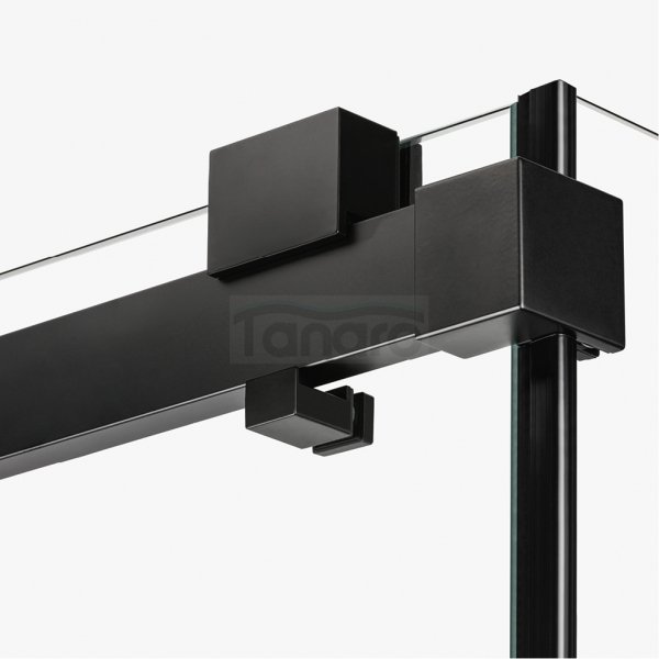 NEW TRENDY Kabina prysznicowa SOFTI BLACK X 1D prostokątna L 100x120x200 szkło czyste 8mm Active Shield 2.0 EXK-5383
