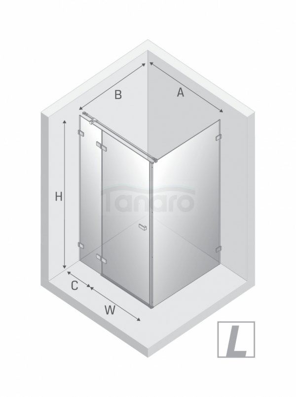 NEW TRENDY Kabina prysznicowa Avexa White 100x70, pojedyncze drzwi EXK-2713/EXK-2743
