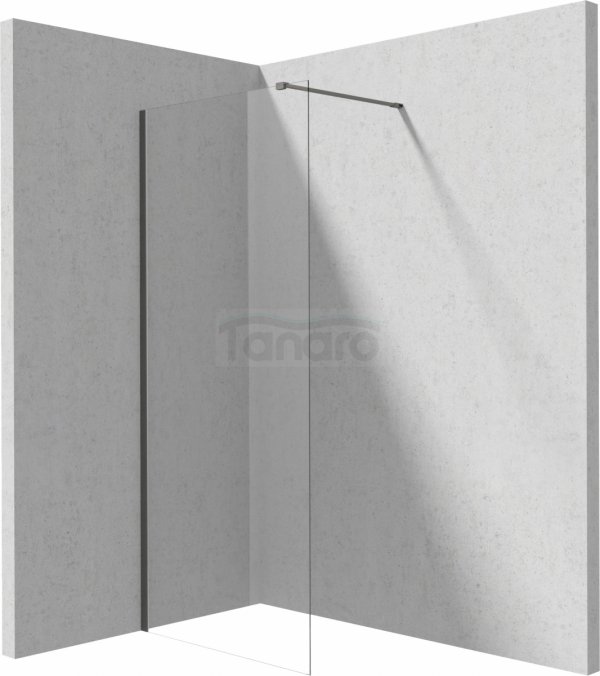 DEANTE - Ścianka prysznicowa PRIZMA walk-in 80 szkło transparentne, profil - titanium  KTJ_D38P