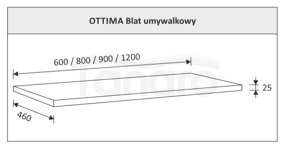AQUAFORM - blat umywalkowy OTTIMA 120 pełny 120X2,5X46 Dąb złoty  AQ.401-17012090