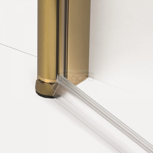 NEW TRENDY Kabina prysznicowa NEW SOLEO GOLD BRUSHED 1D prostokątna U 120x80x195 szkło czyste 6mm Active Shield 2.0 - z el. Stałym K-4219