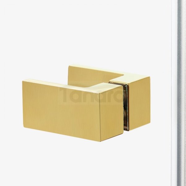 NEW TRENDY Drzwi wnękowe AVEXA GOLD BRUSHED 1D P 90x200 szkło czyste 6mm Active Shield 2.0 złoto szczotkowane EXK-1717
