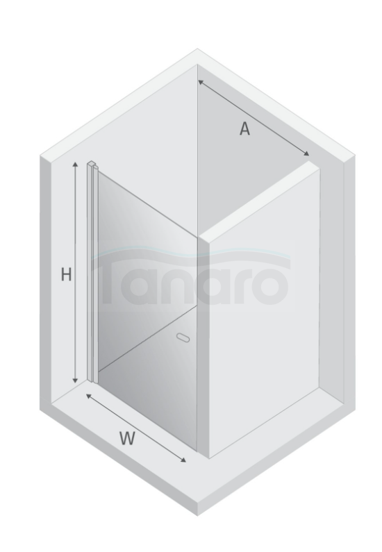 NEW TRENDY Drzwi wnękowe New Soleo Gunmetal Brushed 100x195, wahadłowe, pojedyncze D-0531A