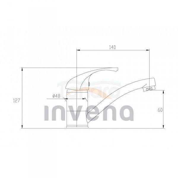 INVENA - Bateria  umywalkowa z obrotową wylewką INIS  BU-84-K01-L