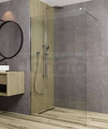AQUAFORM - ścianka prysznicowa FUJI 120 typu Walk-In szkło transparentne 8mm profil CZARNY  AQ.103-11-30120-01