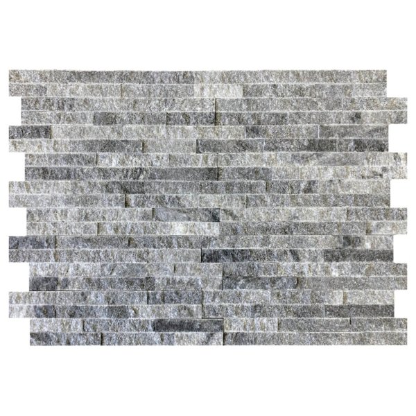 CAPITILE  - Panel ścienny Marmur Szaro-Czarny Grey Black Marble Brick - marmur Stackstone Cloudy Black łupany, naturalny 10x36x0,8-1,3 cm /opakowanie 0,396m2/