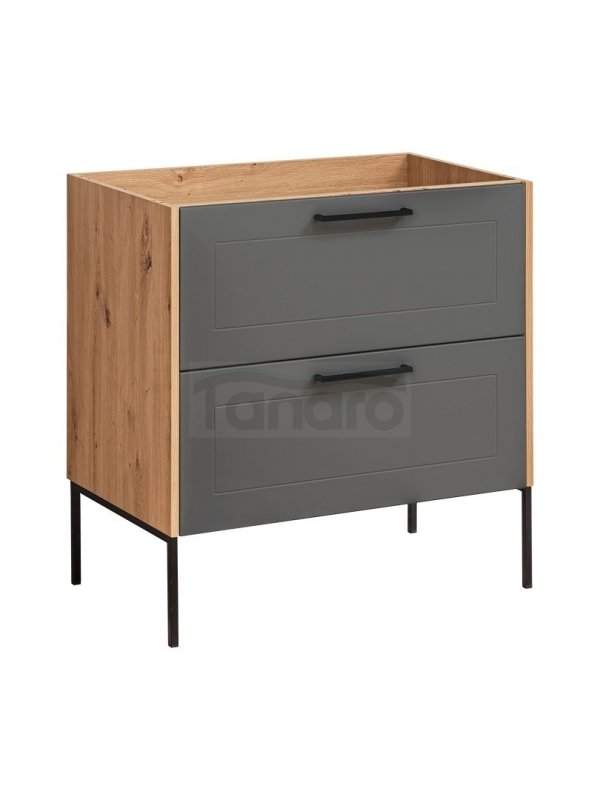 COMAD - Szafka MADERA GREY 821 pod umywalkę 2S 80 cm - Dąb Artisan / Grafit  DSM-do samodzielnego montażu