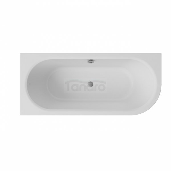 BESCO Wanna wolnostojąca przyścienna Avita A-line 150 L + syfon z napełnieniem chrom #WAA-150ALN