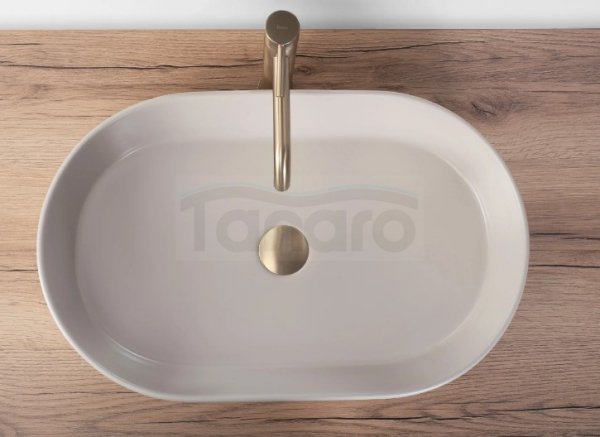 REA - Umywalka nablatowa NADIA 60 Beige Matt / Beżowa matowa