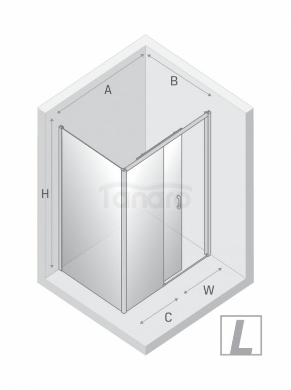 NEW TRENDY Kabina prysznicowa PRIME GUNMETAL BRUSHED 1D prostokątna L 120x90x200 szkło czyste 6mm Active Shield 2.0 K-4806