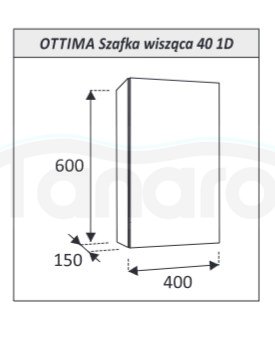 AQUAFORM - szafka łazienkowa wisząca z lustrem 1D 2S OTTIMA 40 biały połysk 40x60x15  AQ.401-1504011