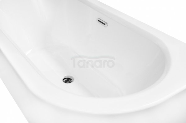 BESCO Wanna wolnostojąca Avita A-line 150 L + syfon klik-klak gun metal z przelewem slim #WAA-150ALGS