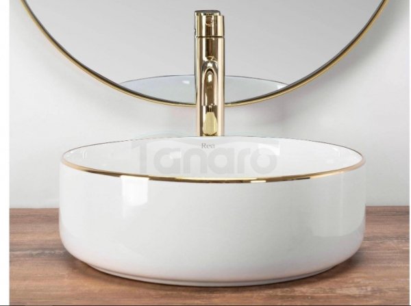 REA - umywalka nablatowa SAMI Gold Edge