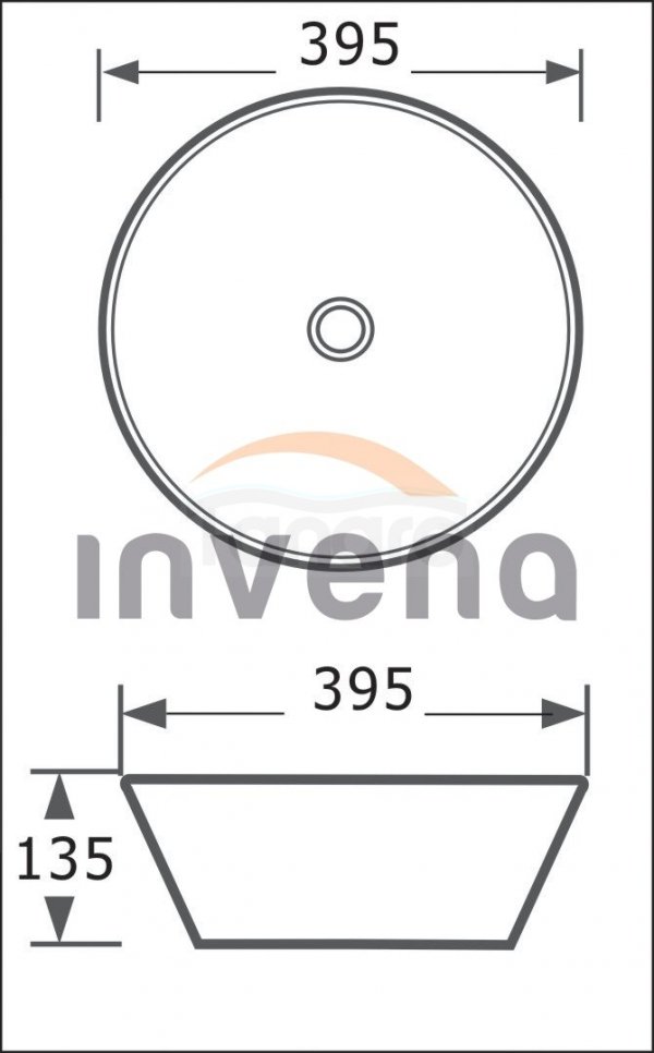 INVENA UMYWALKA NABLATOWA TINOS INVENA TREND, 39,5 CM, CZARNO ZŁOTA POŁYSK CE-43-027-C