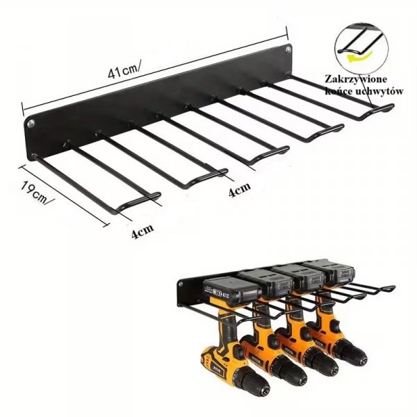 Wieszak na wkrętarki akumulatorowe – stalowy organizer narzędzi