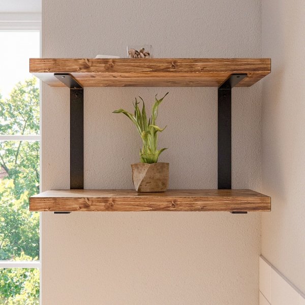 Podwójny wspornik Półki loft pod Półkę 30 cm Wieszak Uchwyt 40MM