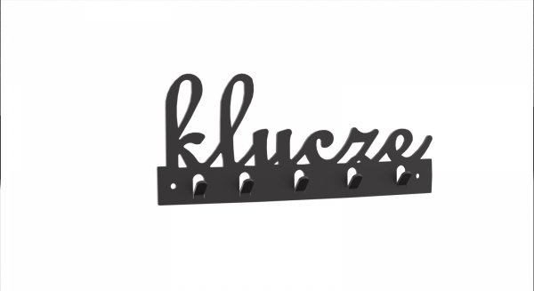 Wieszak z napisem na klucze do przedpokoju MetalFab