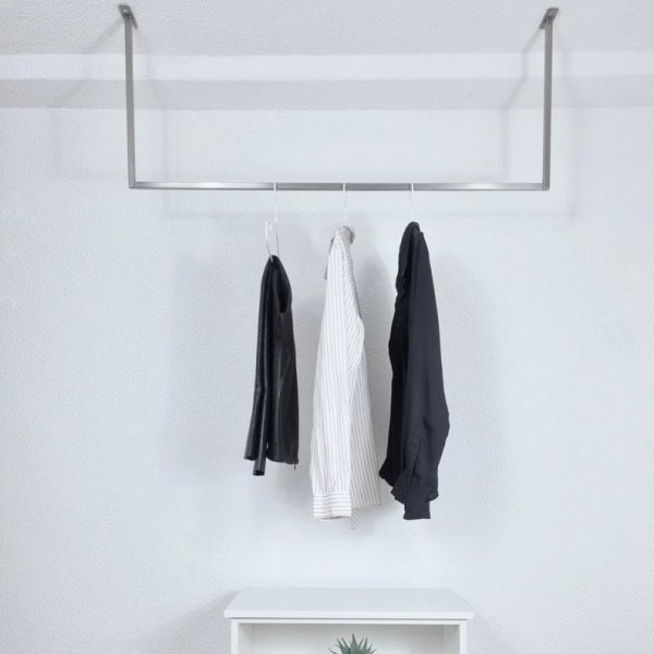 Wieszak w stylu loft do garderoby nierdzewny inox na ubrania  MetalFab