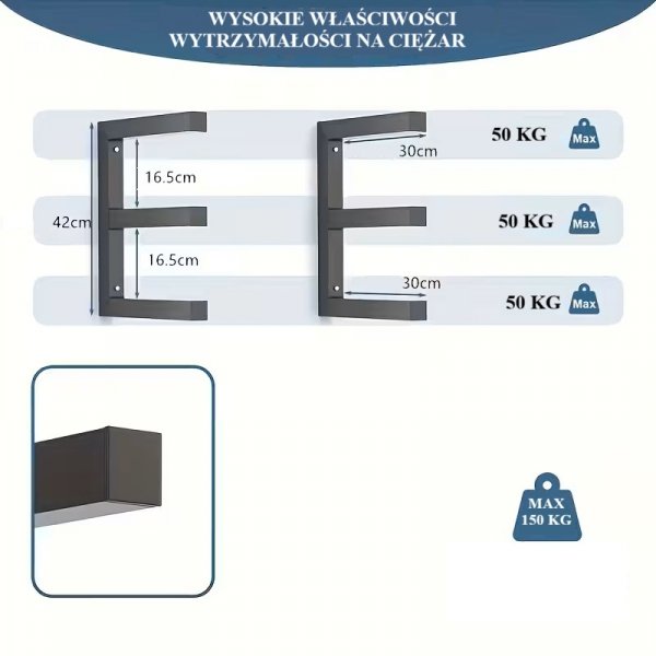 ✅ Wieszak – organizer z półką do przechowywania desek | Stal malowana proszkowo MetalFab