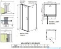 Radaway Eos II KDJ Drzwi prysznicowe 90 lewe szkło przejrzyste 3799421-01L